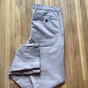 Luxe Michael Kors Men's 32-33 Slim-Fit Solid Tan Khaki Pants,Cotton Blend,MINT